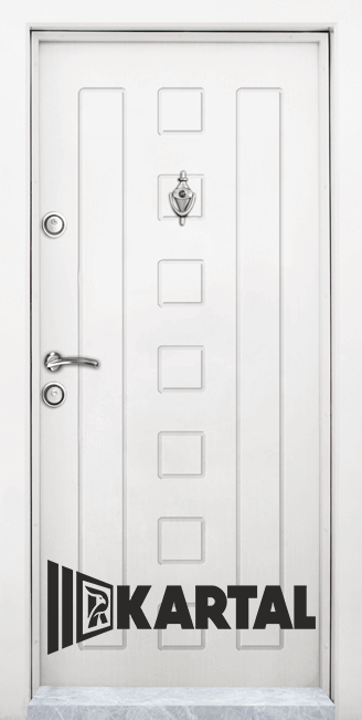Блиндирана входна врата Kartal модел T 712, цвят панел Бял
